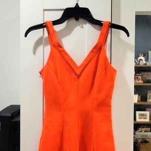 Zara orange midi cocktail dress